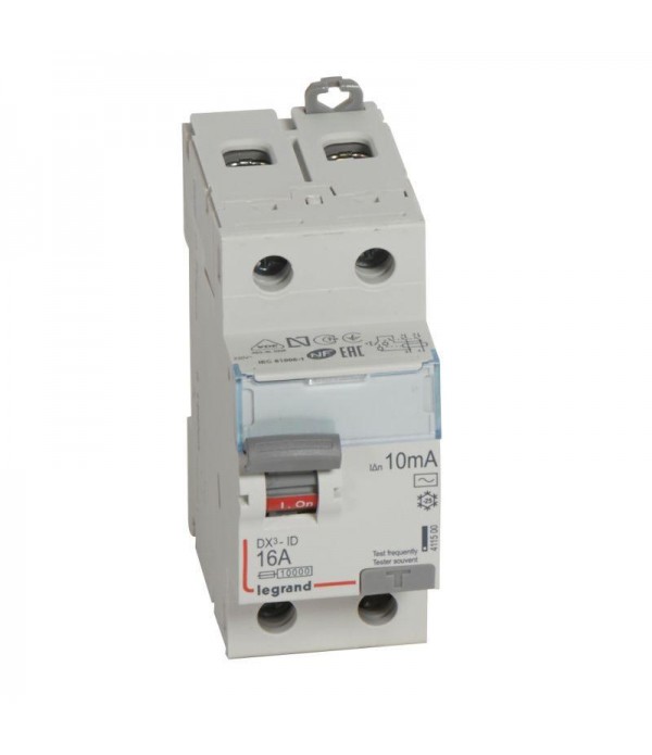 Выключатель дифференциального тока (УЗО) 2п 16А 10мА тип AC DX3 Leg 411500
