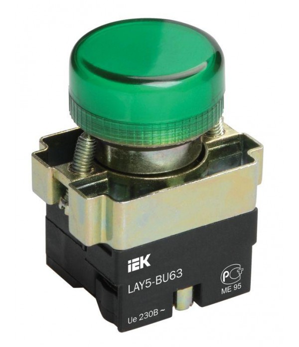 Индикатор светосигнальный LAY5-BU63 d22мм 230В зел. IEK BLS50-BU-K06