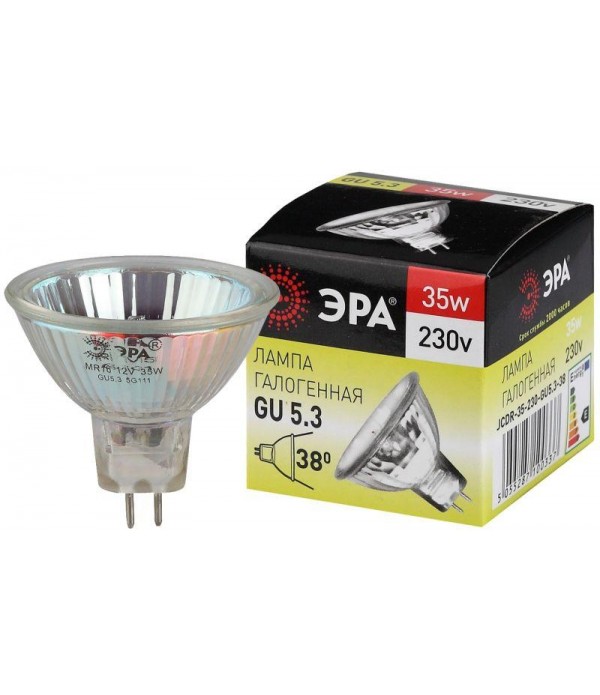 Лампа галогенная GU5.3-JCDR (MR16) -35W-230V-Cl ЭРА C0027363